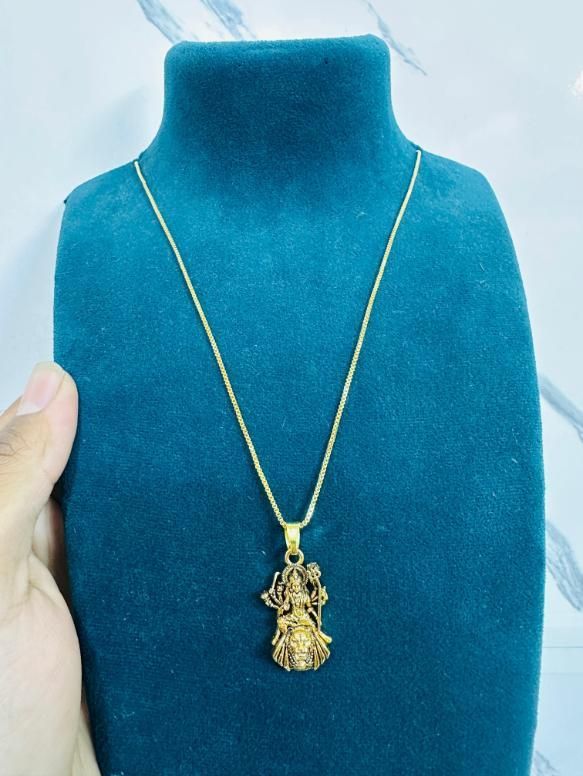 Ambe Mataji Pendant with Chain Gold Plated
