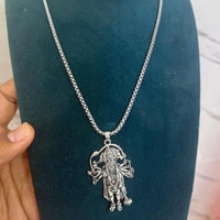 5 Mukhi Standing Hanumanji Pendant with Chain Silver
