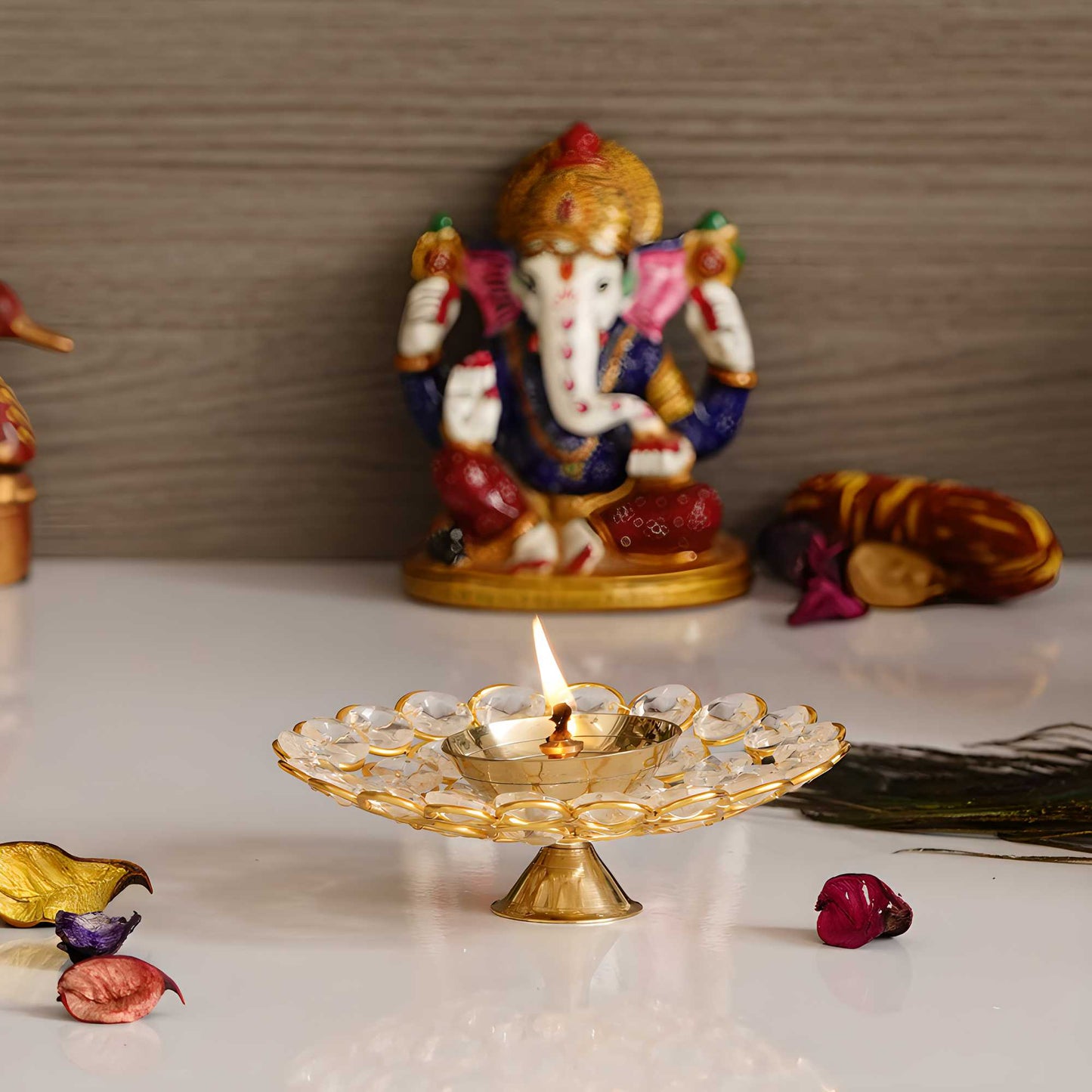 Bowl Shape Crystal Tea Light Holder - Small