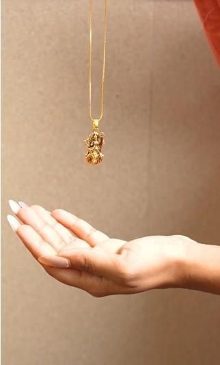 Ambe Mataji Pendant with Chain Gold Plated