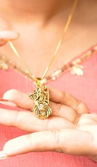 Ambe Mataji Pendant with Chain Gold Plated