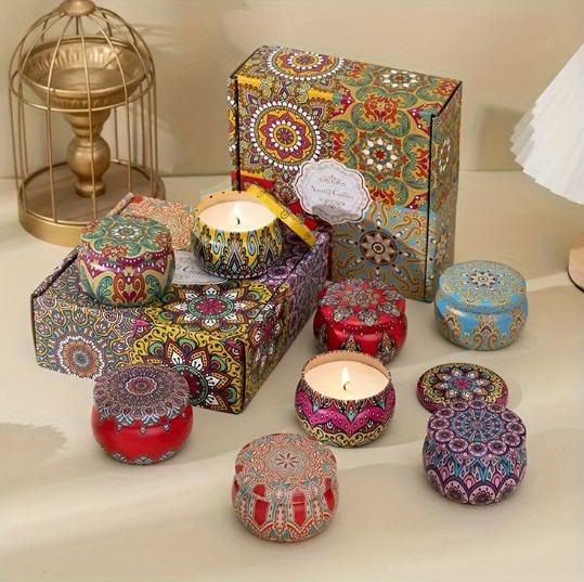 Scented Tin Candle 4.5cm  (Pack of 1) (Multicolor)