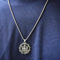 Shree Yantra with Hanuman Raksha Pendant with Chain Silver