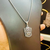 Mahakal Silver  Pendant With Chain