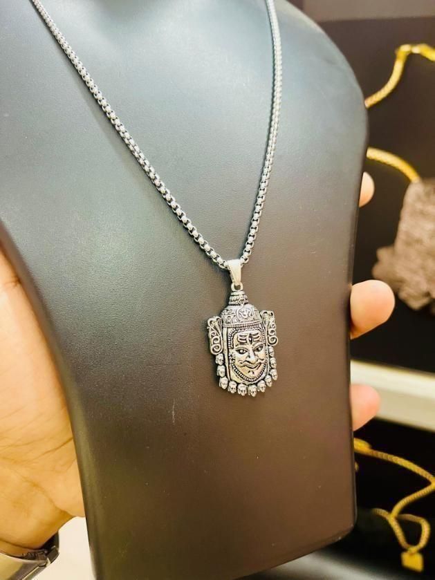Mahakal Silver  Pendant With Chain