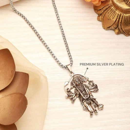 5 Mukhi Standing Hanumanji Pendant with Chain Silver