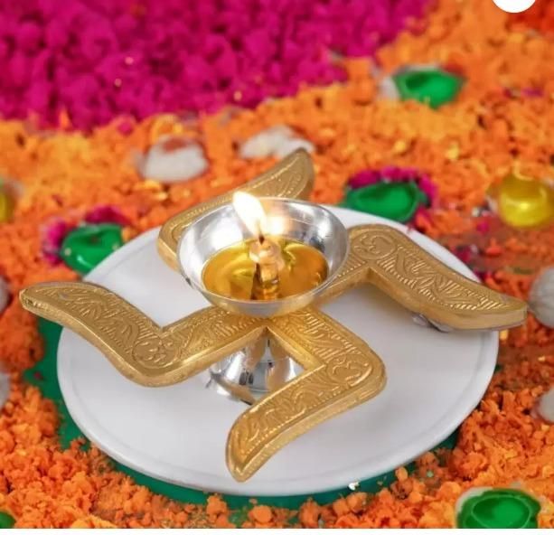 Swastik Brass Diya