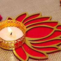 Traditional Lotus Candle Holder (Pack of 4)