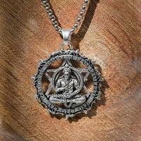 Shree Yantra with Hanuman Raksha Pendant with Chain silver