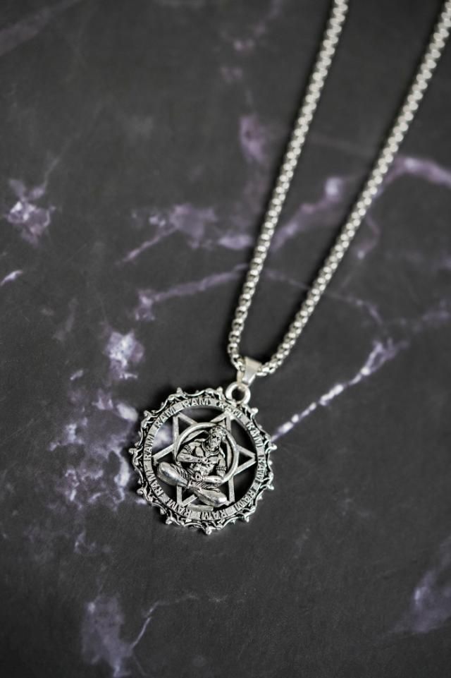 Shree Yantra with Hanuman Raksha Pendant with Chain silver
