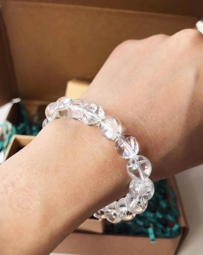 Crystals Clear Quartz Beaded Bracelet (Pack of 2)