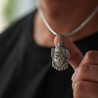 Mahakal Silver  Pendant With Chain
