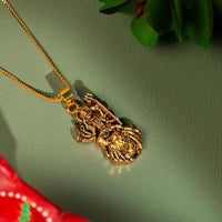 Ambe Mataji Pendant with Chain Gold Plated