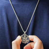 Shree Yantra with Hanuman Raksha Pendant with Chain silver