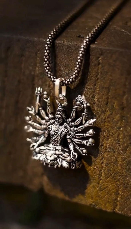 Mahadev Pendant with Chain Silver