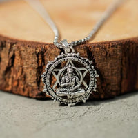 Shree Yantra with Hanuman Raksha Pendant with Chain silver