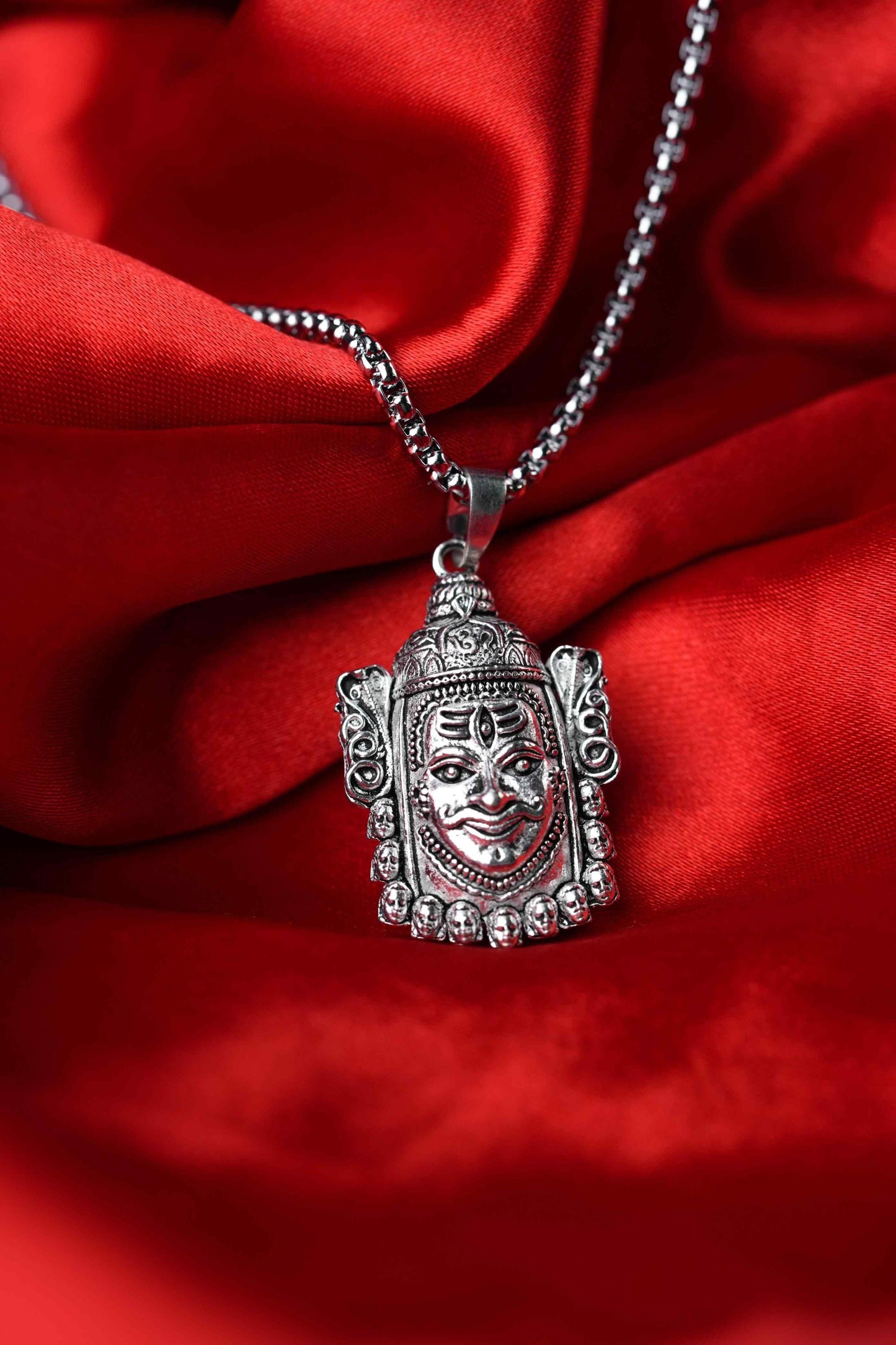 Mahakal Silver  Pendant With Chain
