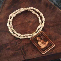 Tulsi Mala Original With Hanuman Pendant for Men Wood Locket Set (Pack Of 1)