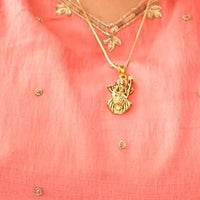 Ambe Mataji Pendant with Chain Gold Plated