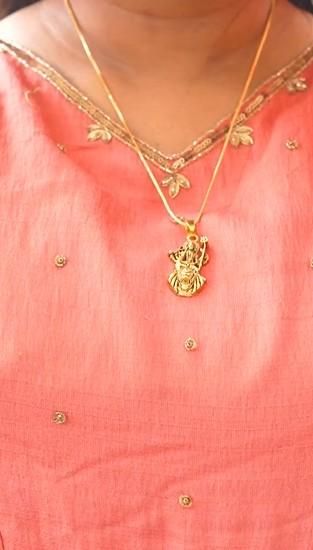 Ambe Mataji Pendant with Chain Gold Plated