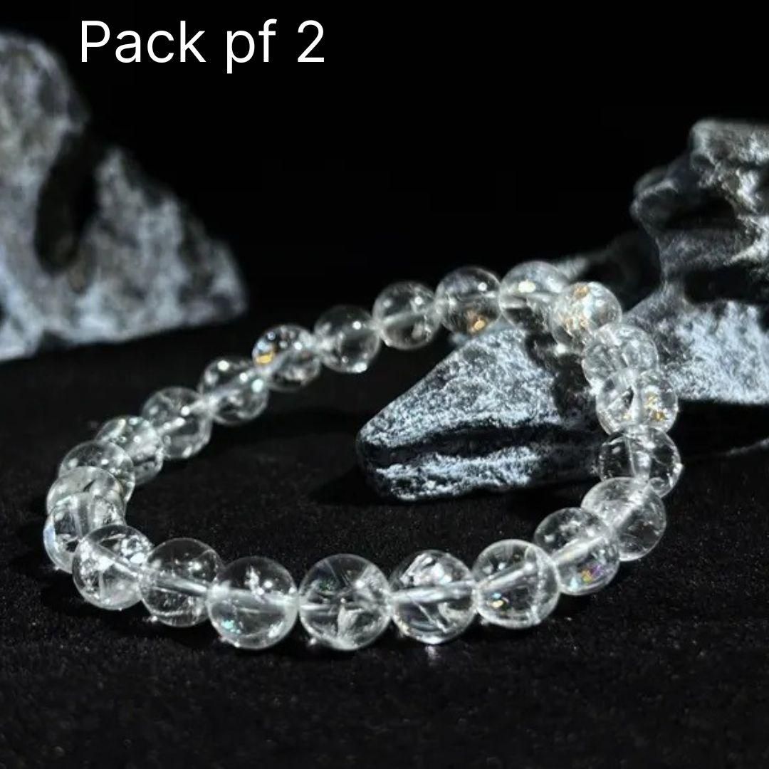 Crystals Clear Quartz Beaded Bracelet (Pack of 2)