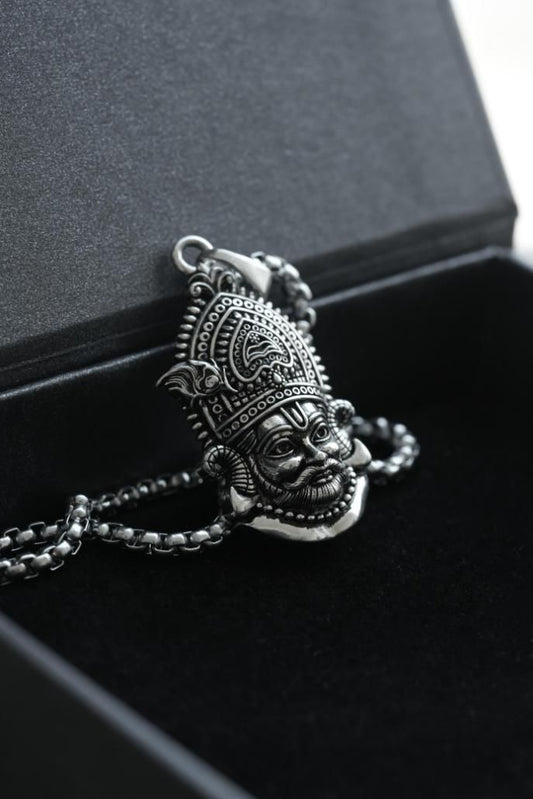 Khatu Shyam Maharaj Pendant with Chain Silver