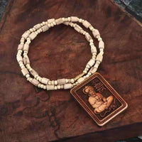 Tulsi Mala Original With Hanuman Pendant for Men Wood Locket Set (Pack Of 1)