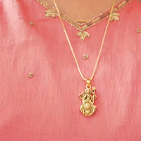 Ambe Mataji Pendant with Chain Gold Plated